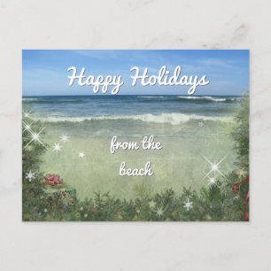 Happy Holidays from the Beach Holiday Postcard