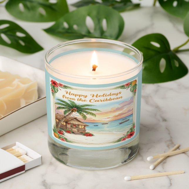 'Happy Holidays from the Caribbean' Scented Candle (Lit)
