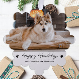 Happy Holidays From The Dog Cute Pet Photo Ornament Card