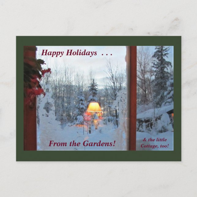 Happy Holidays From the Gardens Winter Holiday Postcard (Front)
