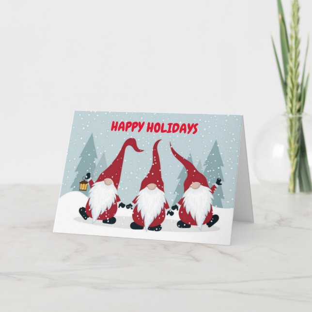 **HAPPY HOLIDAYS** FROM THE MERRIEST OF GNOMES HOLIDAY CARD (Front)