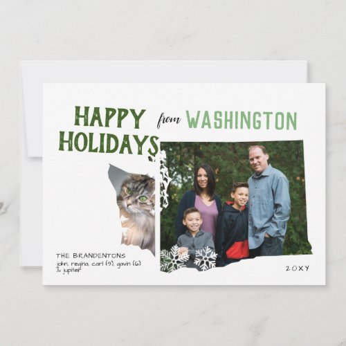 Happy Holidays from Washington Two Photo Card