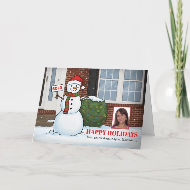  Happy Holidays from Your Realtor Custom Photo Holiday Card (Front)