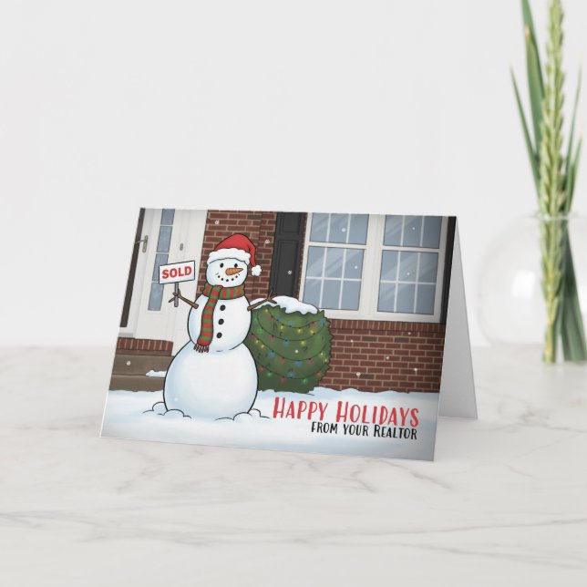 Happy Holidays from Your Realtor Funny Real Estate Holiday Card (Front)