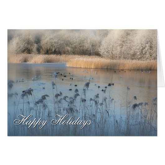 Happy Holidays Frost Cards (Front Horizontal)