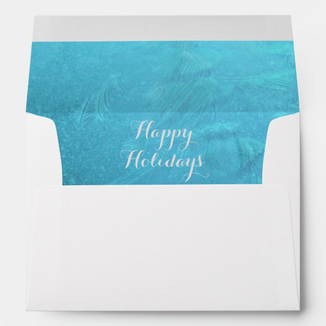 Happy Holidays Frozen Frost Christmas Typography Envelope (Back (Bottom))