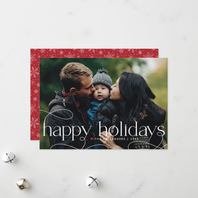 Happy Holidays Full Bleed Photo Holiday Card (Front/Back In Situ)