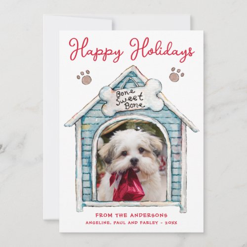 Happy Holidays Fun Dog Pet Photo Holiday Card