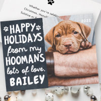 Happy Holidays Funny Modern Pet Custom Photo