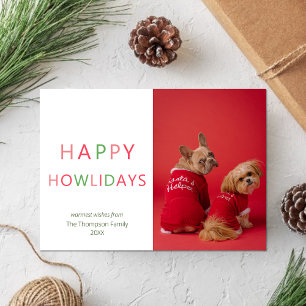 Happy Holidays Funny Pet Dog Photo Christmas Holiday Card
