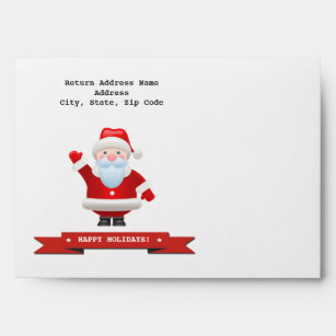 Happy Holidays.   Funny Santa Claus Christmas  Envelope
