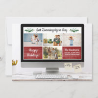 Happy Holidays Funny Zoom Quarantine Photo Collage Holiday Card