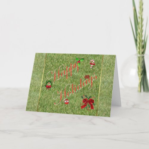 Happy Holidays gardener lawn care landscape Holiday Card