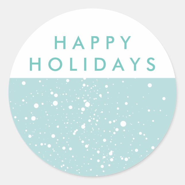 Happy Holidays Gift Wrap sticker, envelope seal (Front)