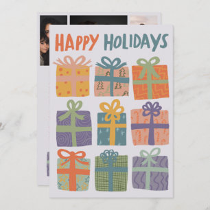 HAPPY HOLIDAYS Gifts Christmas CUSTOM 3 Photos  Holiday Card