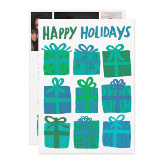 HAPPY HOLIDAYS Gifts Christmas CUSTOM 3 Photos  Holiday Card