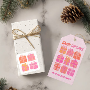 HAPPY HOLIDAYS Gifts Presents Christmas CUSTOM Gift Tags