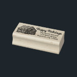 Happy Holidays Gingerbread Christmas Xmas Address Rubber Stamp<br><div class="desc">Rubber stamp features an original marker illustration of a delicious gingerbread house decorated with frosting and candy. Simply personalize with your information.</div>
