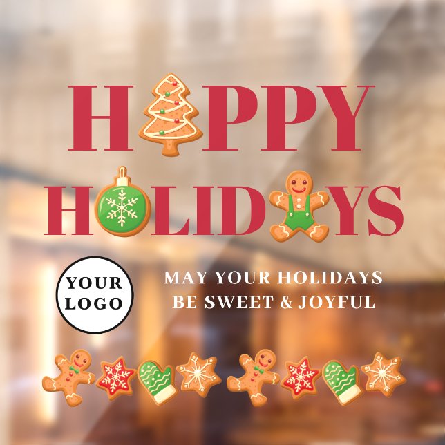Happy Holidays Gingerbread Cookies Window Cling (Sheet 2)