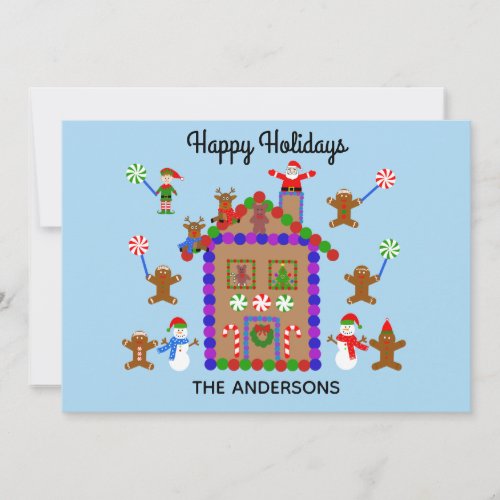 Happy Holidays Gingerbread House 2 Holiday Card
