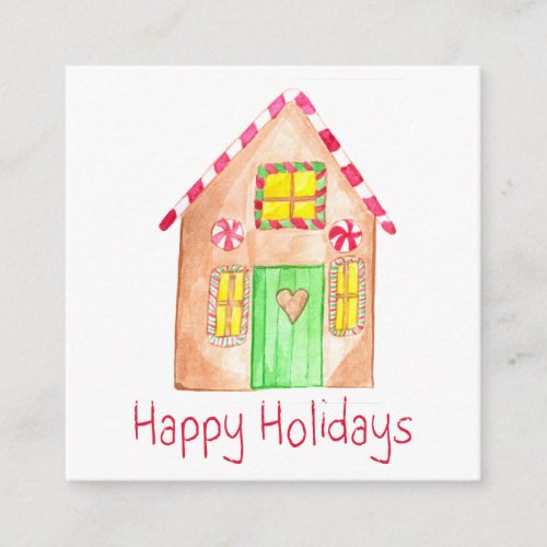 Happy Holidays Gingerbread house Enclosure Card