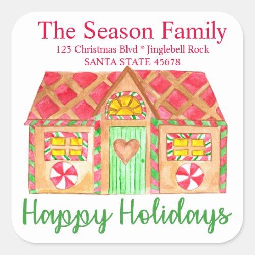Happy Holidays Gingerbread house Envelope seal