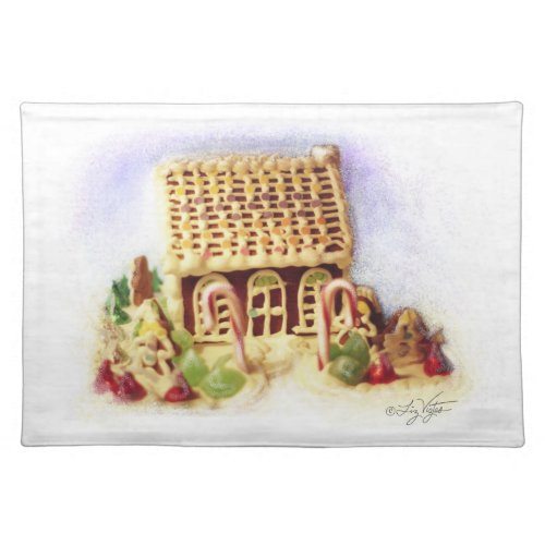 Happy Holidays Gingerbread House Placemat