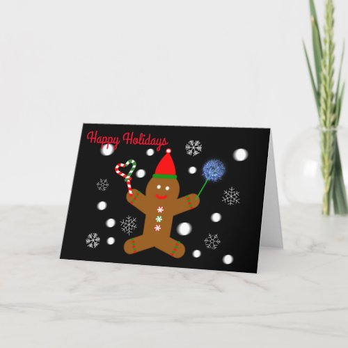 Happy Holidays Gingerbread Man 2 Card