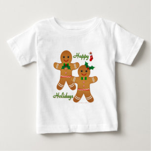Happy Holidays Gingerbread Man Boy Girl Baby T-Shirt