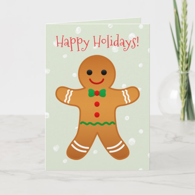 Happy Holidays - Gingerbread Man Christmas Card (Front)
