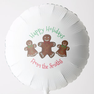Happy Holidays Gingerbread Man Christmas Cookies Balloon
