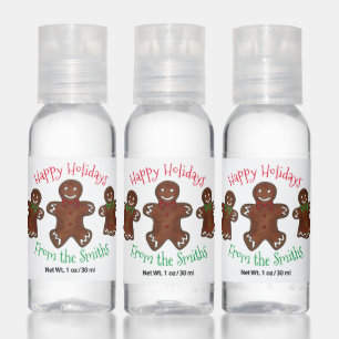 Happy Holidays Gingerbread Man Christmas Cookies Hand Sanitizer