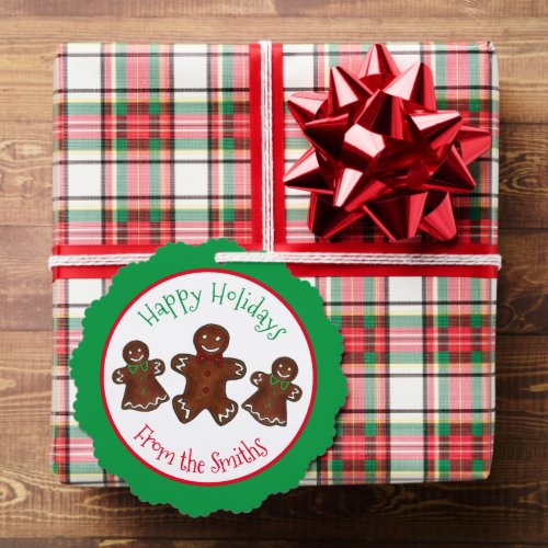 Happy Holidays Gingerbread Man Christmas Cookies Ornament Card