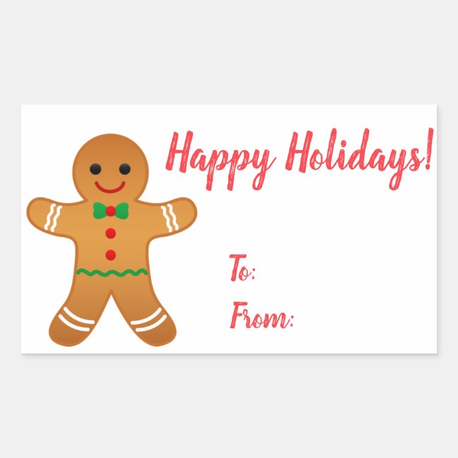 Happy Holidays! | Gingerbread Man Christmas Tag