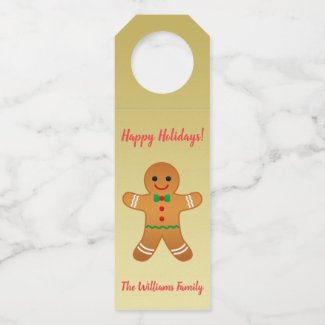 Happy Holidays! | Gingerbread Man Gold Christmas