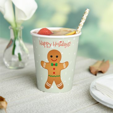 Happy Holidays Gingerbread Man Sage Green