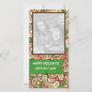 "Happy Holidays" Gingerbread PhotoCard Holiday Card