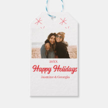 Happy holidays girls family photo gifts Christmas