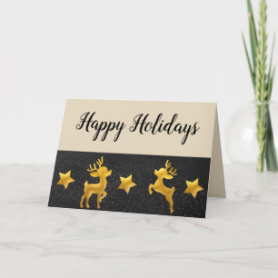 Happy Holidays Gold Corporate Business Holiday Card