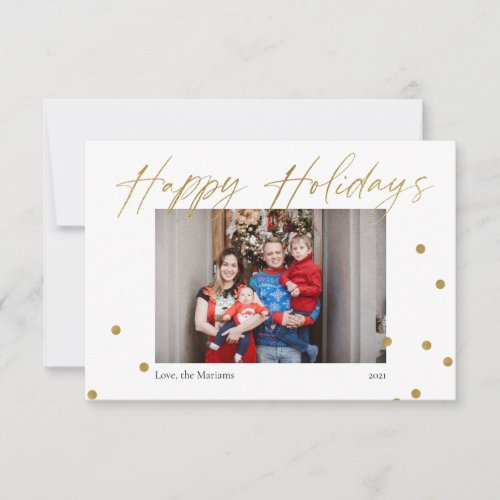 Happy Holidays Gold Fun Confetti Modern Postcard