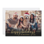 Happy Holidays Gold Script 2 Photo Christmas
