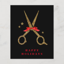 Happy Holidays - Golden glitter Hair Stylist flyer