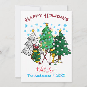 Happy Holidays Golf Christmas Tree Card