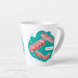 Happy Holidays, Green & Red Latte Mug