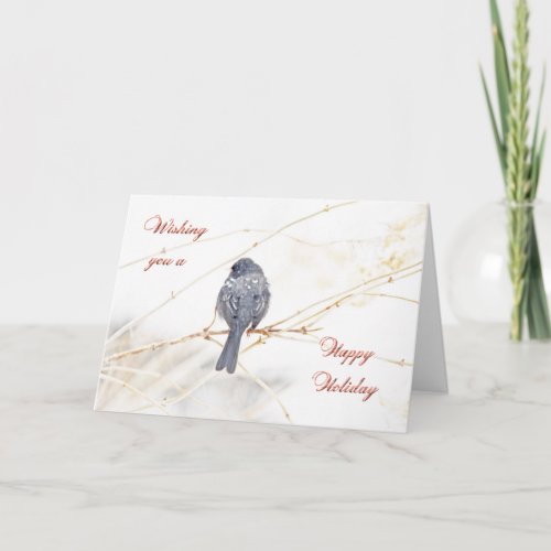 Happy Holidays Greeting Card _ Dark_Eyed Junco