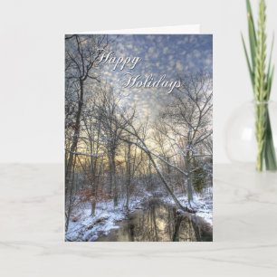 Happy Holidays Greeting Card - Twilight Landscape