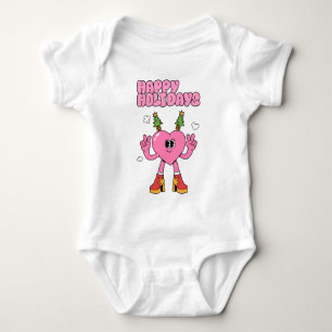 Happy Holidays - Groovy Heart of the Season Baby Bodysuit