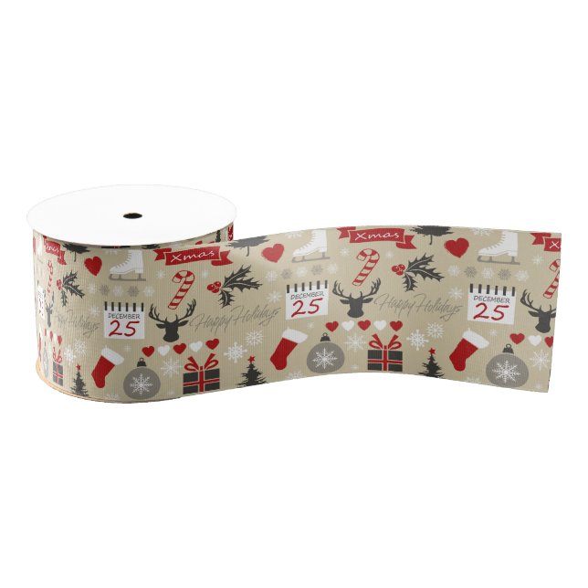 Happy Holidays Grosgrain Ribbon (Spool)