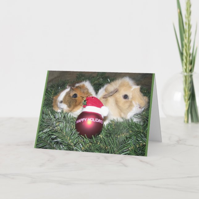 Happy Holidays Guinea Pig Card (Front)
