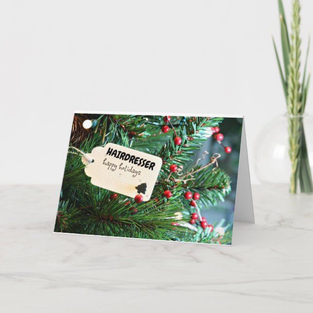 HAPPY HOLIDAYS **HAIRDRESSER** CHRISTMAS CARD (Front)